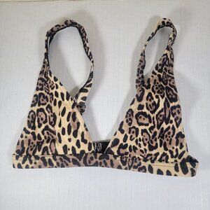 ASOS Design Leopard Print Beach Resort Triangle Adjustable Bikini Top Size US 2
